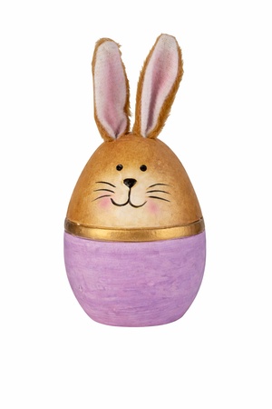 Påskehare i keramik med æggeform lilla