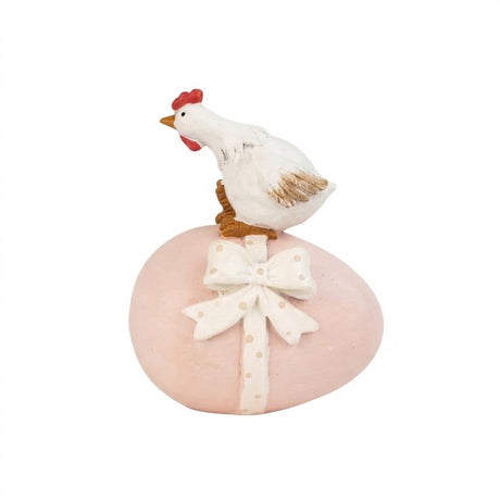 Påskeæg med sløjfe og høne