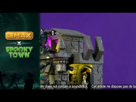 Gates To The Underworld Halloween pynt fra Lemax Spooky Town med lys 