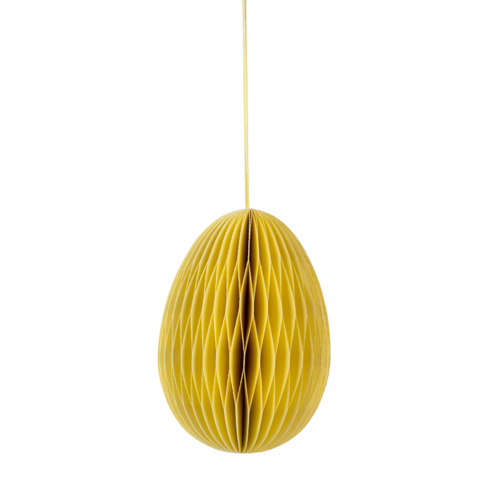 Påskeæg i papir påskegul 7 cm 