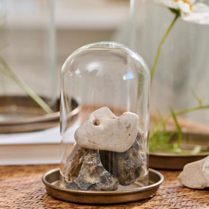 Ib Laursen Glasklokke Bornholm 13 cm med hul-sten