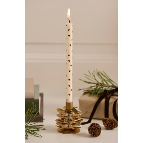 Kertelys med brune hjerter 5-pak