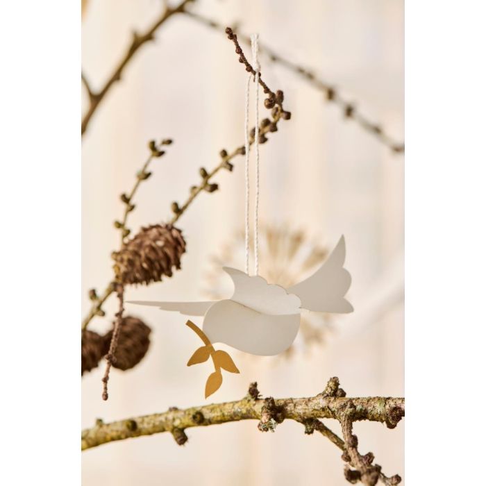 Fugle til ophæng med kvist i næbbet 4-pak