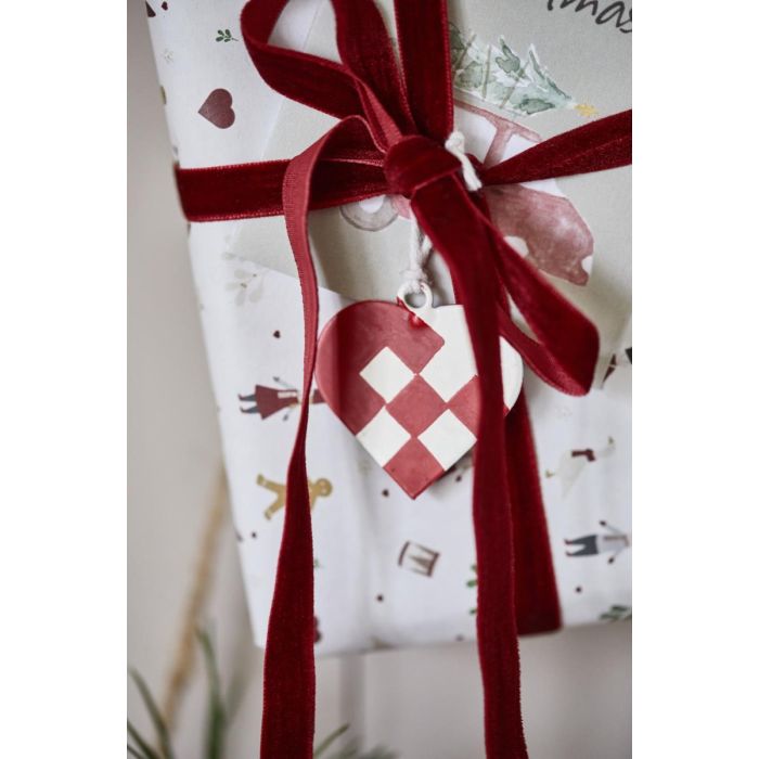 Velourbånd på spole 10 m bordeaux