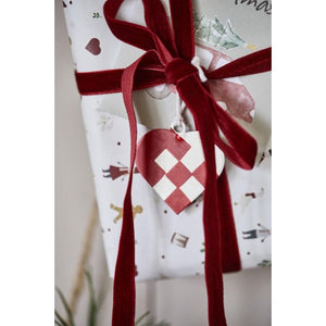 Velourbånd på spole 10 m bordeaux