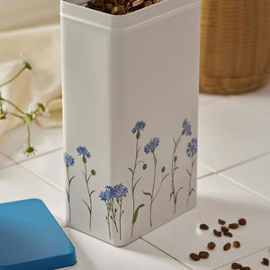 Ib Laursen opbevaringsdåse med blå kornblomster med kaffebønner