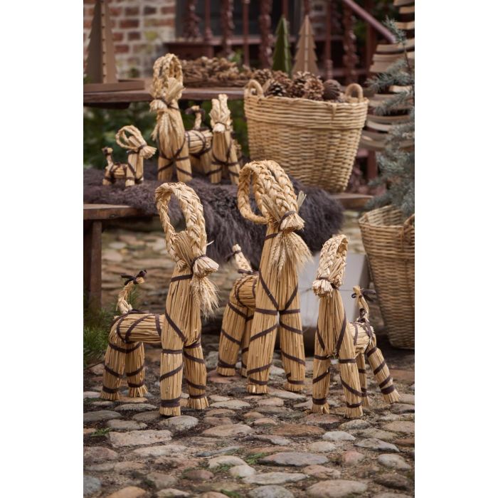 Julebuk m/brunt bånd og skæg 44 cm høj