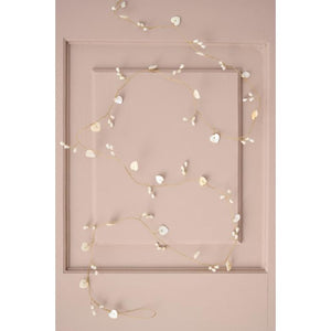 Guirlande m/hvide hjerteperler 