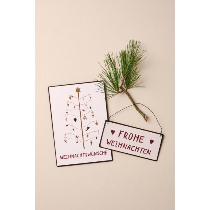 Metalskilt Frohe Weihnachten