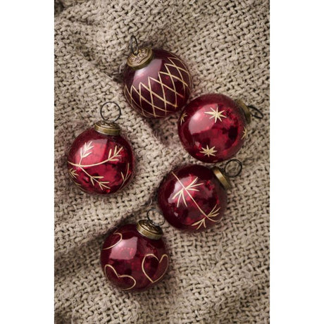 Ib Laursen sæt med røde julekugler 