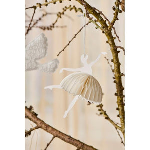 Papirklip ballerina i danseposition hvid