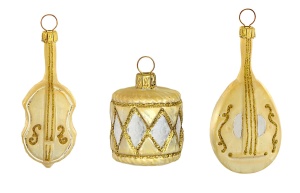 Billede af Champagnefarvede instrumenter med hvid og guld