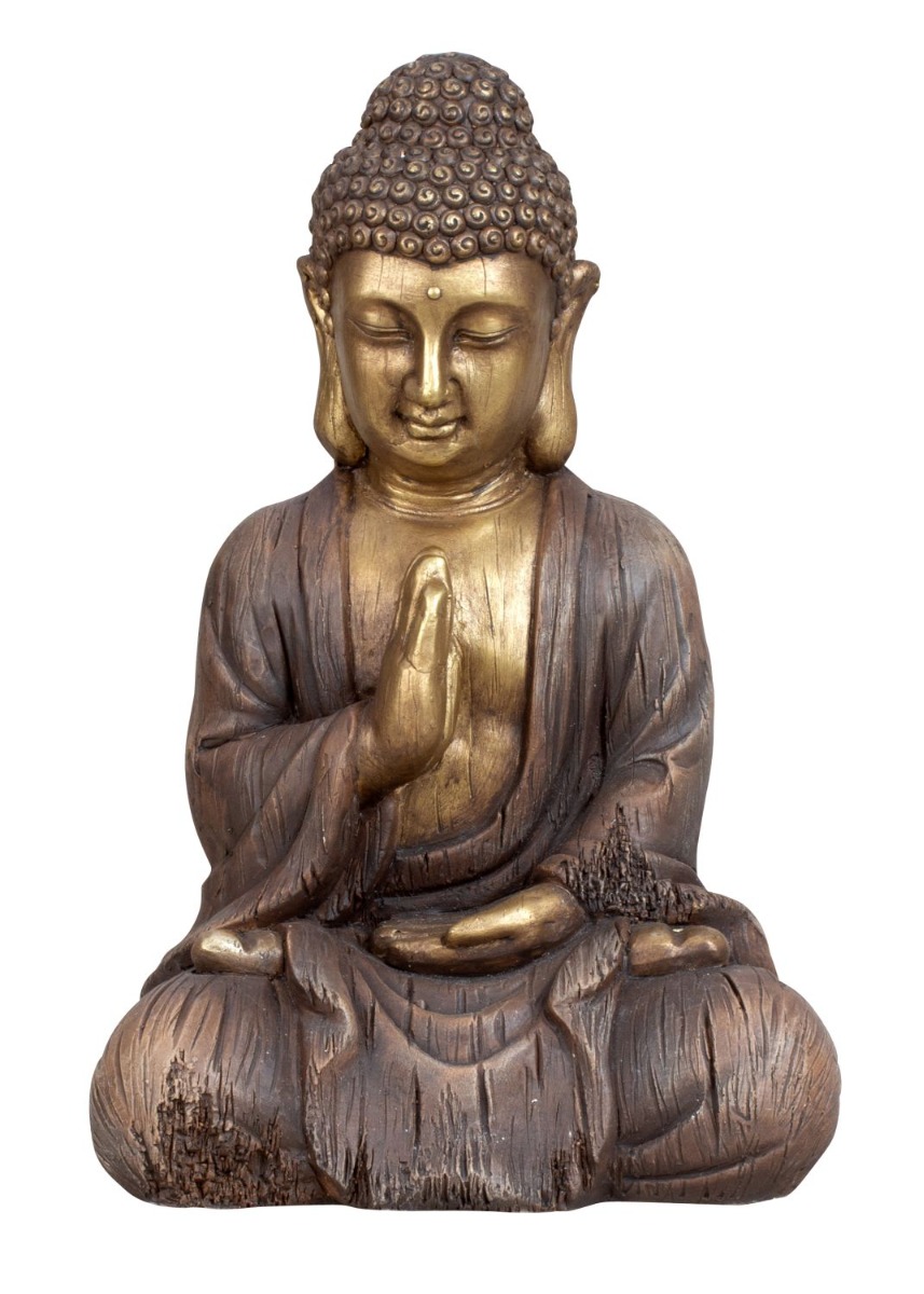 Billede af Buddha 45 cm høj brun & guldfarvet