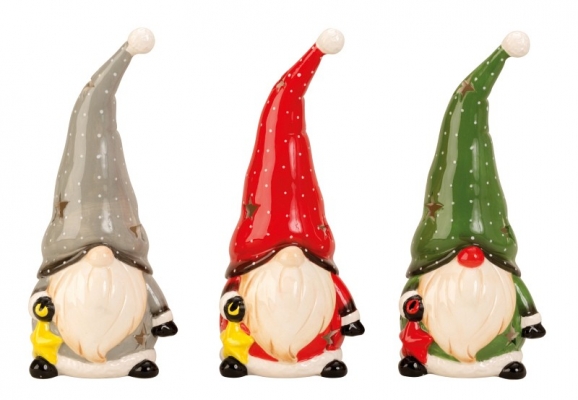 Farverige gnomer til fyrfadslys - Gnom i grå