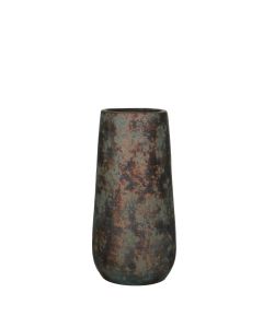 Vase med kobberfarvet mønster