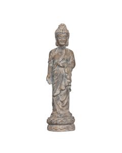 Buddha stående lys grå