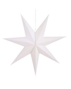 Stjerne i hvidt genanvendt papir 75 cm i dia