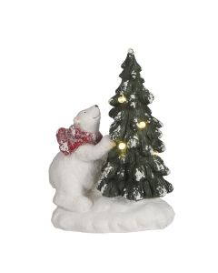 Isbjørn med juletræ