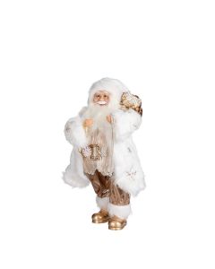 Julemand med hvid frakke 47 cm høj 