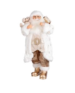 Julemand med hvid frakke 81,5 cm høj 