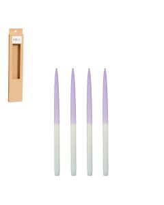 Thin two-toned candles light blue/lilac 4-pack