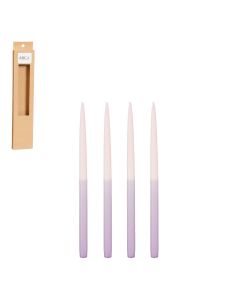 Thin two-toned candles light purple/light pink 4-pack
