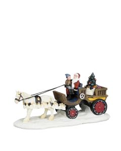 Luville Julemanden med hestetrukken vogn