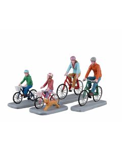 Family Bike Ride Set Of 4