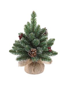Derby kunstigt juletræ med kogler og bær 30 cm højt
