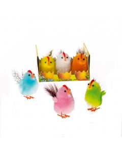Chenille kyllinger i kulørte farver