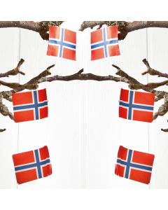 Flagguirlande med  norske flag