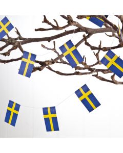 Flagguirlande med svenske flag