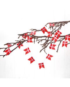 Flagguirlande med danske flag i stof