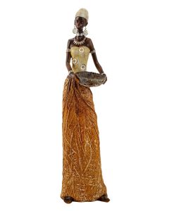 Afrikansk dame med kurv 40 cm høj
