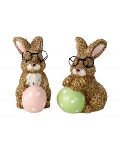 Hare med store briller og æg