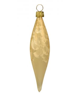 Champagne olive shaped glass ornament 12 cm