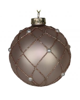 Christmas ball with light pink beads