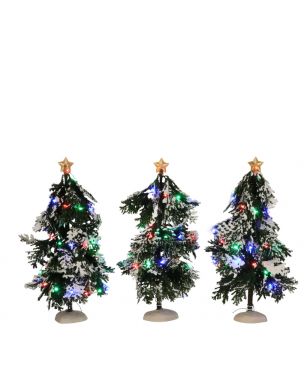 Luville Conifers with colored light 3 pcs.