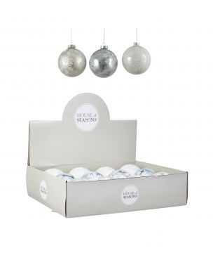 Silver / white Christmas balls