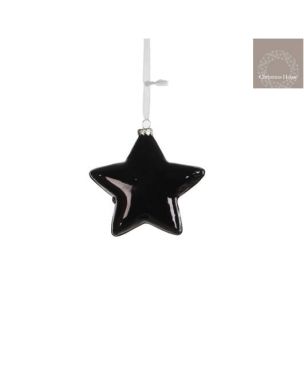 Black glass star ornament