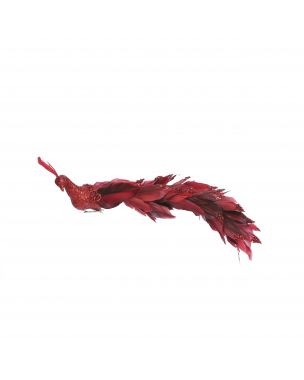 Red peacock with clip