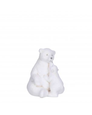 Polar bear with small cub