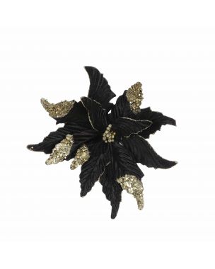 Black poinsettia with clip