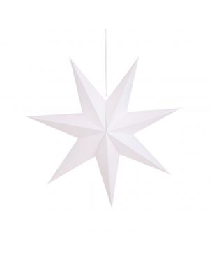 Stjerne i hvidt genanvendt papir 60 cm i dia