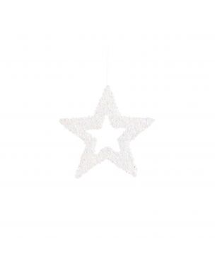Stjerne hvid lille med perler