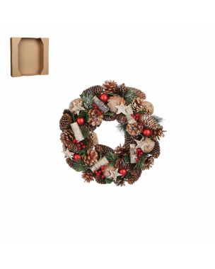 Wreath with brown cones