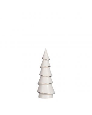 Hvidt juletræ i porcelæn 21 cm højt