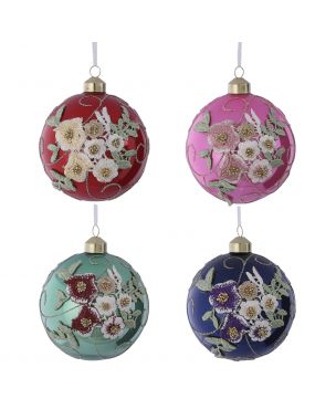 Christmas ball with floral motif