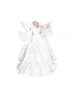 Engel klædt i hvidt 41 cm høj 