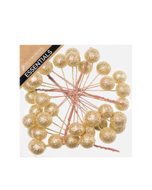 Golden glitter balls with wire